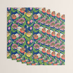Spring Tulips with Cute Mouse - blue Wrapping Paper Gallery Image 3