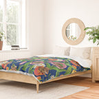Spring Tulips with Cute Mouse - blue Duvet Cover Gallery Image 2