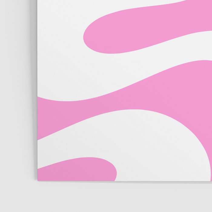 Retro Modern Soft Curves Abstract Pattern in Preppy Pink and White Poster Gallery Image 3