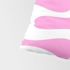 Retro Modern Soft Curves Abstract Pattern in Preppy Pink and White Pillow Sham Gallery Image 4