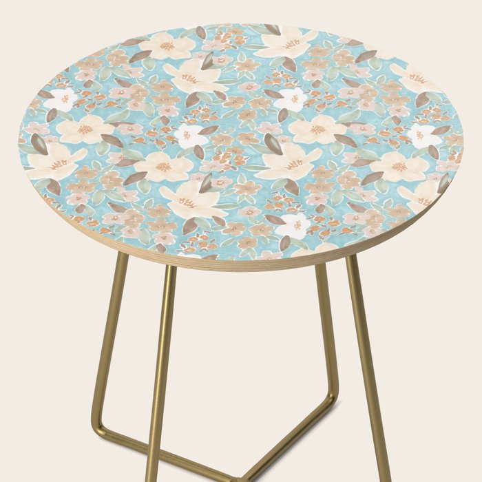 Ditsy Marker Florals - Turquoise Side Table Gallery Image 2