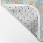 Ditsy Marker Florals - Turquoise Bath Mat Gallery Image 2