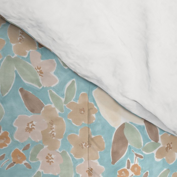 Ditsy Marker Florals - Turquoise Comforter Gallery Image 4