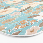 Ditsy Marker Florals - Turquoise Bath Mat Gallery Image 3