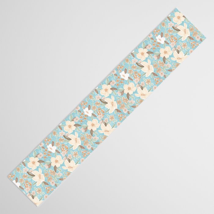 Ditsy Marker Florals - Turquoise Table Runner Gallery Image 3