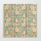 Ditsy Marker Florals - Turquoise Wood Wall Art Gallery Image 1