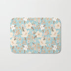 Ditsy Marker Florals - Turquoise Bath Mat Gallery Image 1