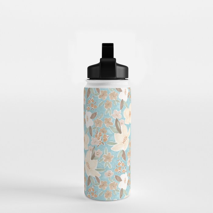 Ditsy Marker Florals - Turquoise Water Bottle Gallery Image 2