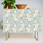 Ditsy Marker Florals - Turquoise Credenza Gallery Image 1