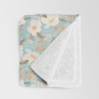 Ditsy Marker Florals - Turquoise Throw Blanket Gallery Image 3
