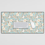 Ditsy Marker Florals - Turquoise Desk Mat Gallery Image 1
