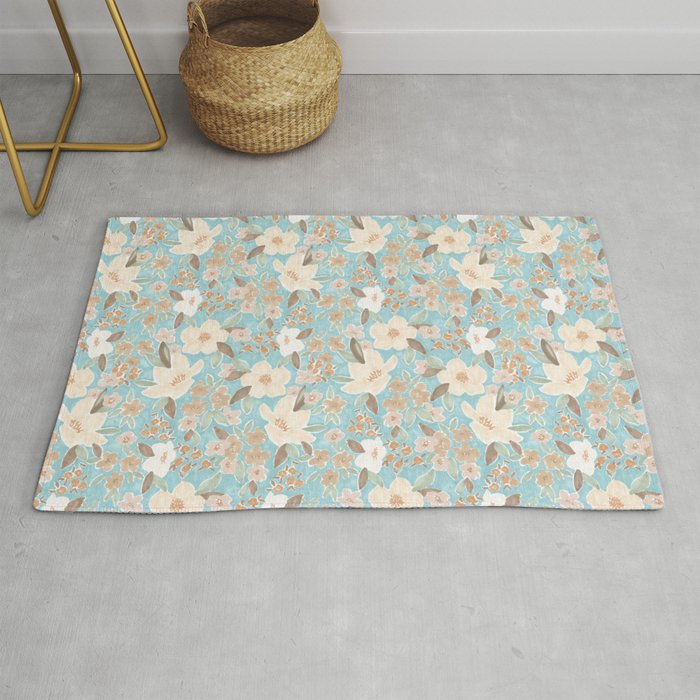 Ditsy Marker Florals - Turquoise Rug Gallery Image 1