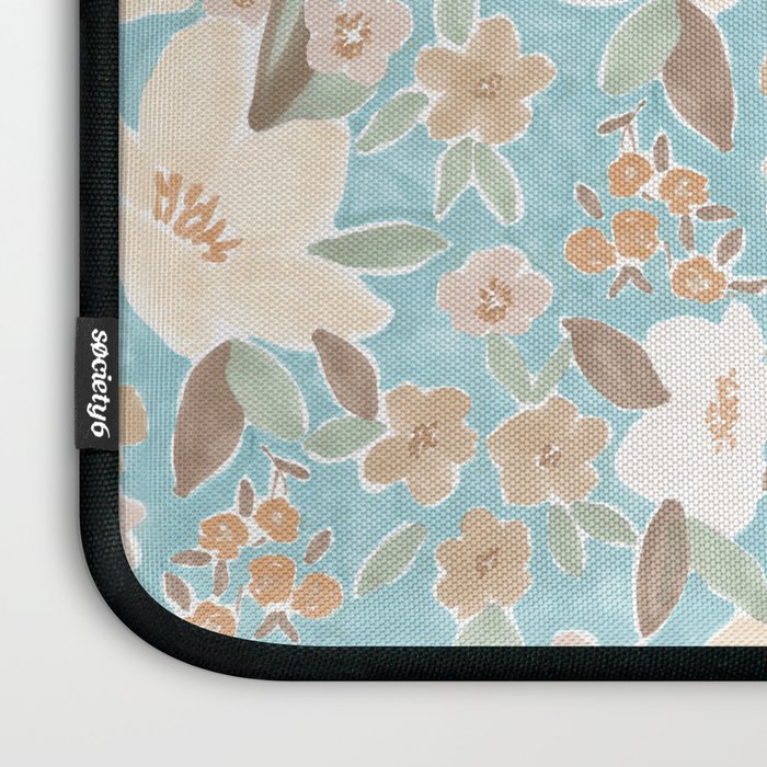 Ditsy Marker Florals - Turquoise Laptop Sleeve Gallery Image 3