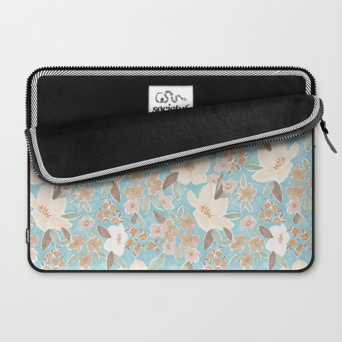 Ditsy Marker Florals - Turquoise Laptop Sleeve Gallery Image 2