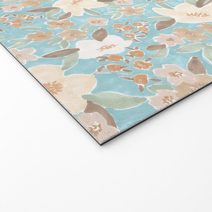 Ditsy Marker Florals - Turquoise Welcome Mat Gallery Image 2