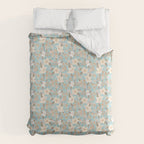 Ditsy Marker Florals - Turquoise Duvet Cover Gallery Image 6