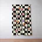 Have A Nice Day. Y2k Stickers, Black & White Checker Window Curtain Gallery Image 3