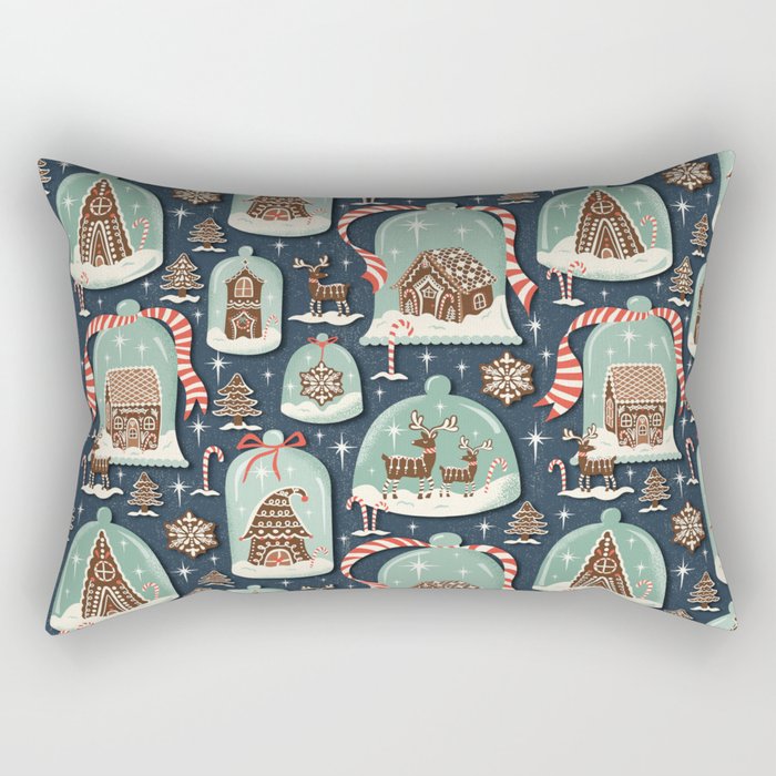 Gingerbread Village Rectangular Pillow Gallery Image 2