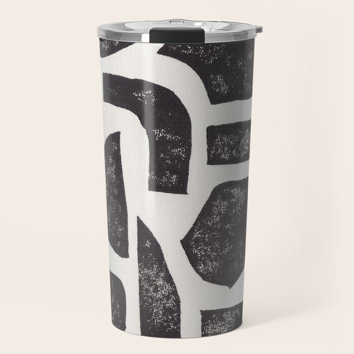 Linocut Abstract #3 Travel Mug Gallery Image 1