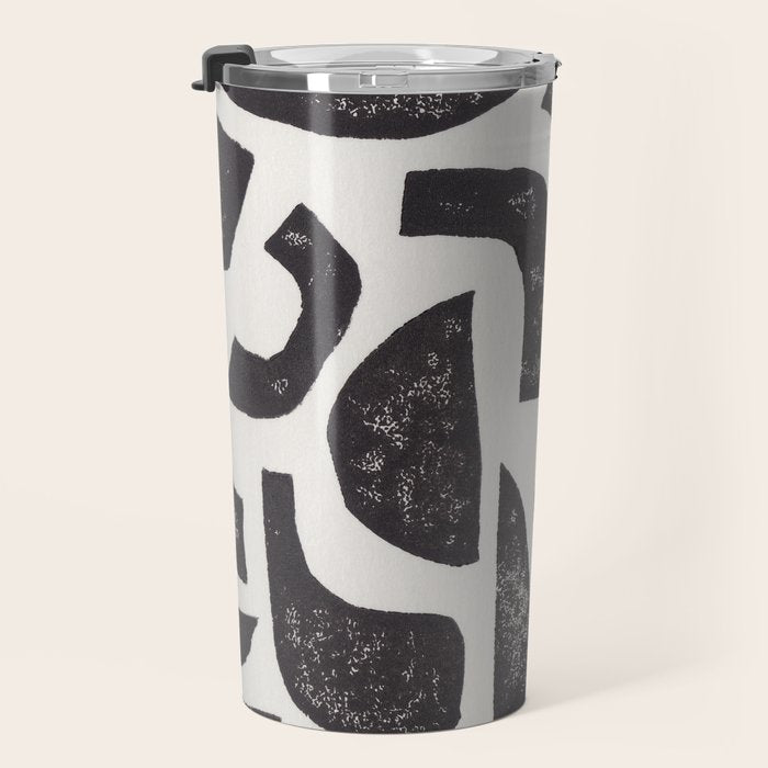 Linocut Abstract #3 Travel Mug Gallery Image 3