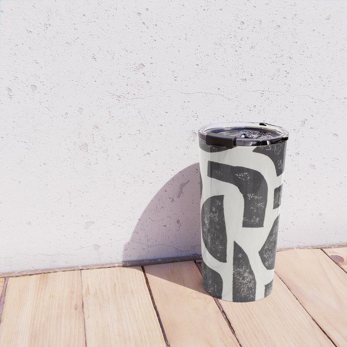 Linocut Abstract #3 Travel Mug Gallery Image 4