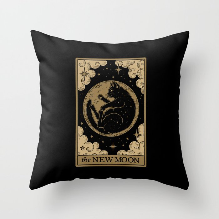 The New Moon - Dark Background Throw Pillow Gallery Image 6