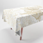 Elegant modern white faux gold marble floral Tablecloth Gallery Image 1