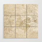 Elegant modern white faux gold marble floral Wood Wall Art Gallery Image 1
