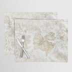 Elegant modern white faux gold marble floral Placemat Gallery Image 1