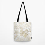 Elegant modern white faux gold marble floral Tote Bag Gallery Image 2