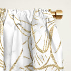 Elegant modern white faux gold marble floral Window Curtain Gallery Image 2