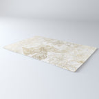 Elegant modern white faux gold marble floral Rug Gallery Image 3