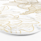 Elegant modern white faux gold marble floral Bath Mat Gallery Image 3