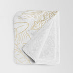 Elegant modern white faux gold marble floral Throw Blanket Gallery Image 3