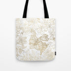 Elegant modern white faux gold marble floral Tote Bag Gallery Image 1