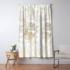 Elegant modern white faux gold marble floral Window Curtain Gallery Image 5