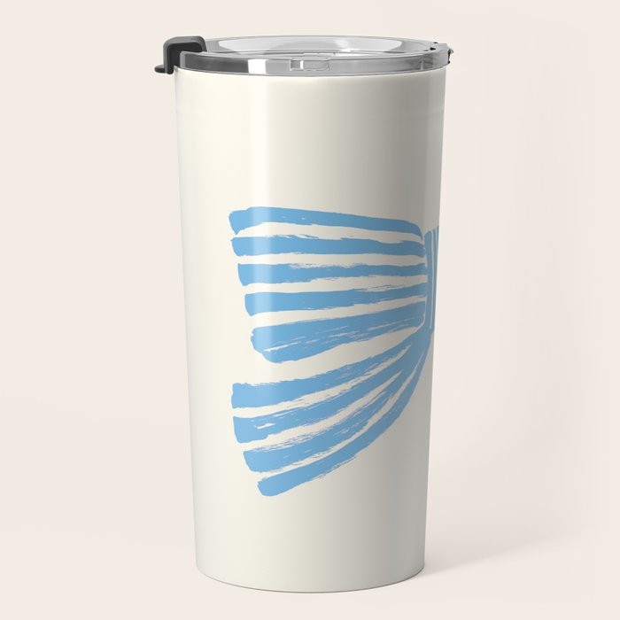 Blue Stripe Bow Ribbon  Travel Mug Gallery Image 3