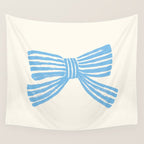 Blue Stripe Bow Ribbon  Wall Tapestry Gallery Image 4