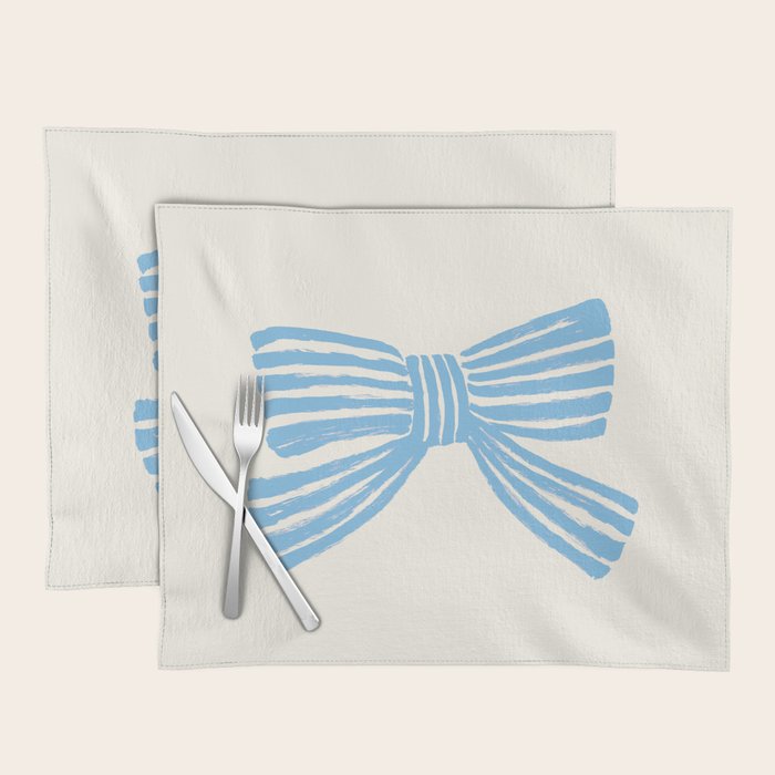 Blue Stripe Bow Ribbon  Placemat Gallery Image 1