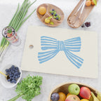 Blue Stripe Bow Ribbon  Cutting Board Gallery Image 2