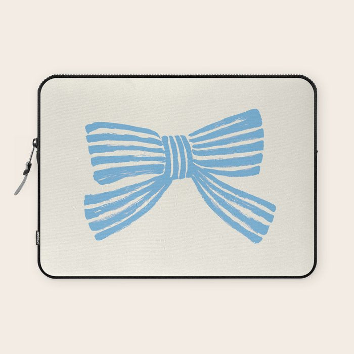Blue Stripe Bow Ribbon  Laptop Sleeve Gallery Image 1