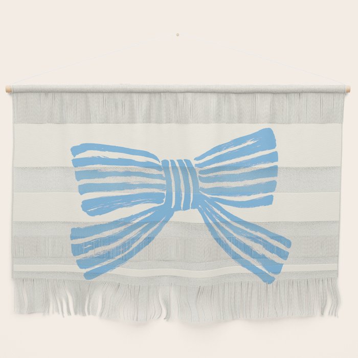 Blue Stripe Bow Ribbon  Wall Hanging Gallery Image 1