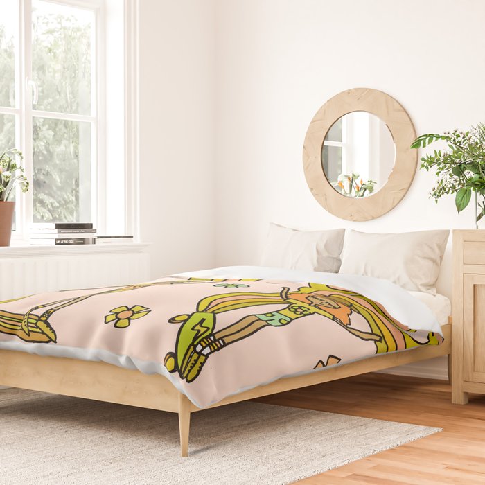 girl gang // dogtown and z girls // skateboard girl power by surfy birdy Duvet Cover Gallery Image 2
