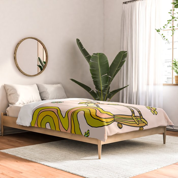 girl gang // dogtown and z girls // skateboard girl power by surfy birdy Comforter Gallery Image 2