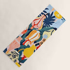 Let There Be Lamps, Lights Illustration Pattern Painting, Pastel Colorful Whimsical Eclectic, Tropical Palm Blush Celebration Festival Party Yoga Mat Gallery Image 1