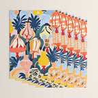 Let There Be Lamps, Lights Illustration Pattern Painting, Pastel Colorful Whimsical Eclectic, Tropical Palm Blush Celebration Festival Party Wrapping Paper Gallery Image 3