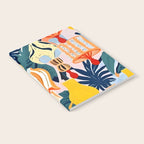 Let There Be Lamps, Lights Illustration Pattern Painting, Pastel Colorful Whimsical Eclectic, Tropical Palm Blush Celebration Festival Party Notebook Gallery Image 2