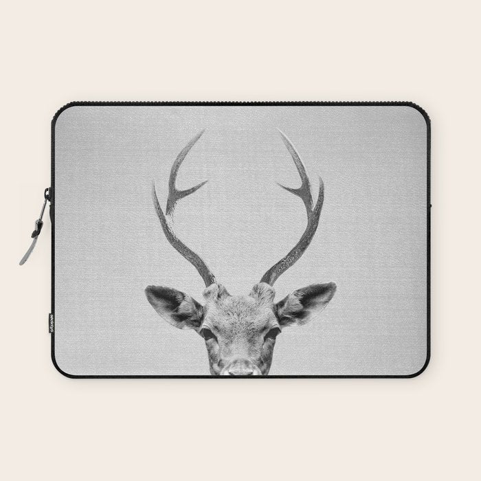 Deer - Black & White Laptop Sleeve Gallery Image 1