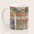 Persian Medallion Rug V // 16th Century Distressed Red Green Blue Flowery Colorful Ornate Pattern Coffee Mug Gallery Image 3