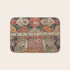 Persian Medallion Rug V // 16th Century Distressed Red Green Blue Flowery Colorful Ornate Pattern Bath Mat Gallery Image 1